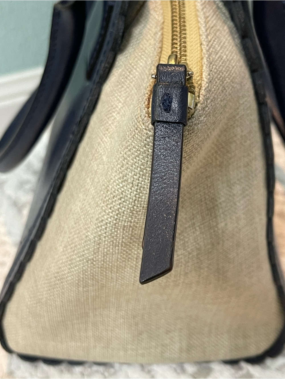 kate spade Scalloped Leather Top-Handle Bag - Navy - Picture 5 of 9